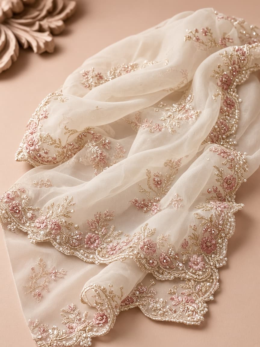 Organza Embroidered Dupatta